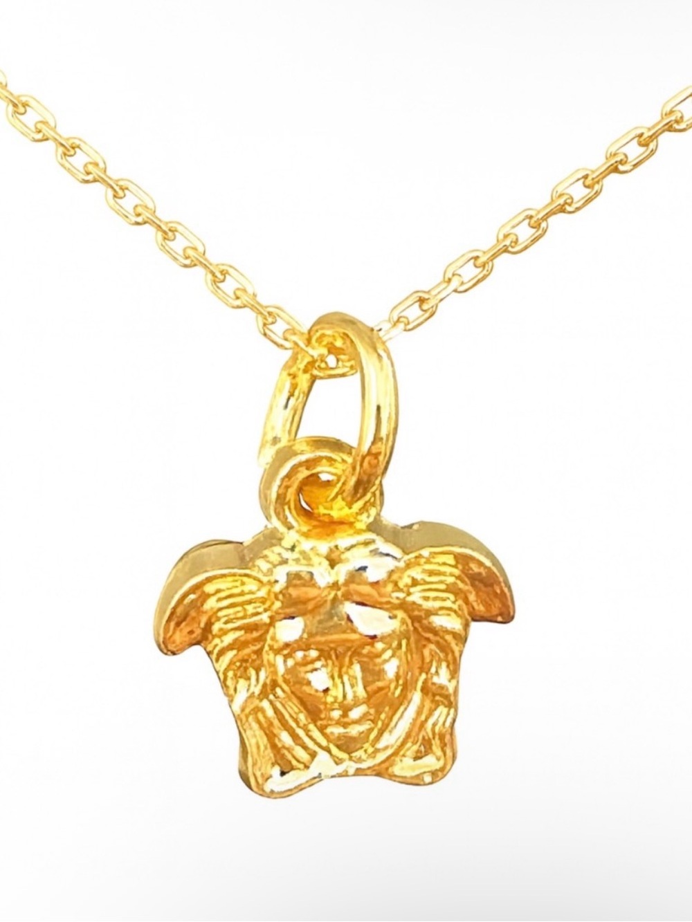 Versace Zipper Pull With 18K Gold Plated Sterling Silver Chain